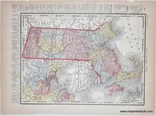 Load image into Gallery viewer, 1895 - Vermont, verso Massachusetts - Genuine Antique Map