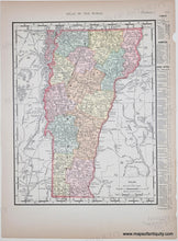 Load image into Gallery viewer, Genuine-Antique-Map-Vermont-verso-Massachusetts-1895-Rand-McNally-Maps-Of-Antiquity