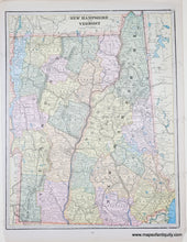 Load image into Gallery viewer, 1895 circa - Double-sided page: Adirondack & White Mountains / New Hampshire and Vermont - Antique Map