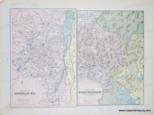 Load image into Gallery viewer, 1895 circa - Double-sided page: Adirondack & White Mountains / New Hampshire and Vermont - Antique Map