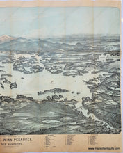 Load image into Gallery viewer, Genuine-Antique-Bird's-Eye-View-Map-Lake-Winnipesaukee-Mount-Washington-New-Hampshire-NH-United-States-Northeast-1909-Walker-Maps-Of-Antiquity