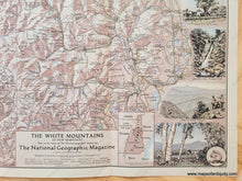 Load image into Gallery viewer, 1937 - The White Mountains Of New Hampshire Antique Map Genuine