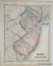 Load image into Gallery viewer, Antique-Hand-Colored-Map-Gray's-Atlas-Map-of-New-Jersey**********-New-Jersey--1874-Gray-Maps-Of-Antiquity