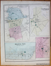 Load image into Gallery viewer, 1872 - Topographical Map Of Atlantic County New Jersey Antique Genuine Hand-Colored