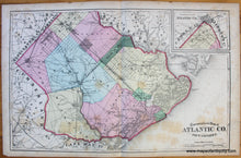 Load image into Gallery viewer, Antique-Topographical-Map-of-Atlantic-County-New-Jersey-1872-Beers-NJ-19th-century-1800s