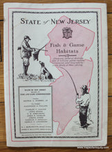 Load image into Gallery viewer, 1933 - Fish & Game Habitats --In The State Of New Jersey Antique Map Genuine Folding Printed-Color