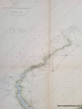 Load image into Gallery viewer, Antique coast survey of New Jersey from Cape May to Cape Henlopen and up the Delaware river with light green color along the coast and light blue in the water along the coast.
