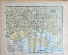 Load image into Gallery viewer, Genuine-Antique-Printed-Color-Map-Double-sided-page-New-Jersey-verso-Map-of-Baltimore-1893-Gaskell-Maps-Of-Antiquity
