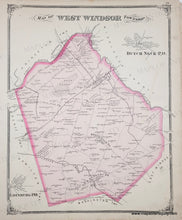 Load image into Gallery viewer, Antique Map of West Windsor Township with original color pink border