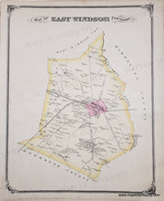 Load image into Gallery viewer, Antique map of East Windsor Township with decorative border and original color in yellow and pink