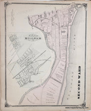Load image into Gallery viewer, Antique map of Millham and the second ward of Trenton NJ, showing streets and boundaries with a decorative border.