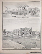 Load image into Gallery viewer, Engraving of Trenton Pottery Works and a farm property.