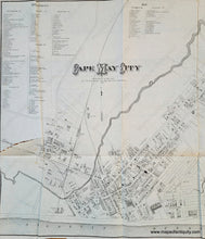 Load image into Gallery viewer, Antique-Map-Cape-May-City-New-Jersey-NJ-Sea-Grove-Cape-May-NY-New-York-1878-Woolman-Rose