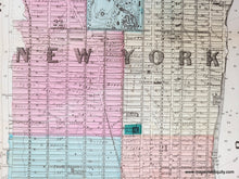 Load image into Gallery viewer, 1868 - Map of the City of New York, Prepared by W.C. Rogers & Co. Expressly for Joseph Shannon's Manual of N.Y. for 1868 - Genuine Antique Map