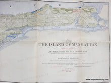 Load image into Gallery viewer, 1909 - The Island of Manhattan (Mannahtin) at the Time of its Discovery - Genuine Antique Map
