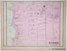 Load image into Gallery viewer, 1873 - Double-sided page: Town of Flatbush, New York, verso Bath, New Utrecht, Bayridge - Antique Map