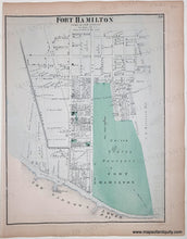 Load image into Gallery viewer, 1873 - Double-sided map of parts of Brooklyn: Portion of East New York, New York, verso Fort Hamilton and Gravesend - Antique Map
