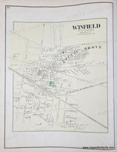 Load image into Gallery viewer, 1873 - Double-sided page, parts of Queens: Hunters Point, New York, verso Part of Astoria, Middle Village and Winfield - Antique Map
