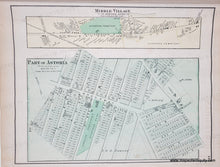 Load image into Gallery viewer, 1873 - Double-sided page, parts of Queens: Hunters Point, New York, verso Part of Astoria, Middle Village and Winfield - Antique Map