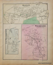 Load image into Gallery viewer, 1873 - Astoria New York Verso Woodside Maspeth East Williamsburg Newtown Antique Map Genuine