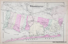 Load image into Gallery viewer, 1873 - Double-sided map: Part of Brookhaven verso Centre Moriches, Eastport, Blue Point, Setauket, East Setauket, Mount Sinai, and Lakeland (NY) - Antique Map