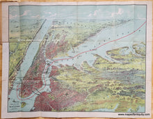 Load image into Gallery viewer, Antique-Folding-Map-New-York-City-Manhattan-Bird's-Eye-View-East-North-Rivers-Long-Island-Sound-1912-Hammond