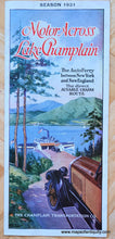 Load image into Gallery viewer, 1931 - Motor Across Lake Champlain Antique Map Genuine