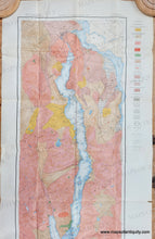 Load image into Gallery viewer, Vibrant original colors of reds, oranges, tans, yellows, greens, blue. Genuine-Antique-Folding-Map-Geologic-Map-of-the-Lake-George-Region-1942-University-of-the-State-of-New-York-Maps-Of-Antiquity
