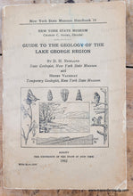 Load image into Gallery viewer, Vibrant original colors of reds, oranges, tans, yellows, greens, blue. Genuine-Antique-Folding-Map-Geologic-Map-of-the-Lake-George-Region-1942-University-of-the-State-of-New-York-Maps-Of-Antiquity