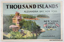 Load image into Gallery viewer, 1937 - Pictorial Map of the Thousand Islands in the St. Lawrence River, showing New Thousand Islands International Bridge connecting United States and Canada - Genuine Antique Booklet with Map
