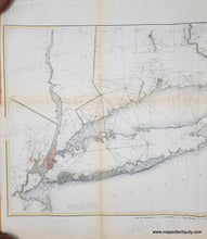 Load image into Gallery viewer, 1879 - Long Island Sound, Sketch B No. 2 Showing the Triangulation & Geographical Positions in Section No. II From New York City to Point Judith - Antique Chart