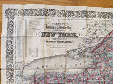 Load image into Gallery viewer, 1872 - Colton’s Railroad And Township Map Of The State New York With Parts Adjoining States