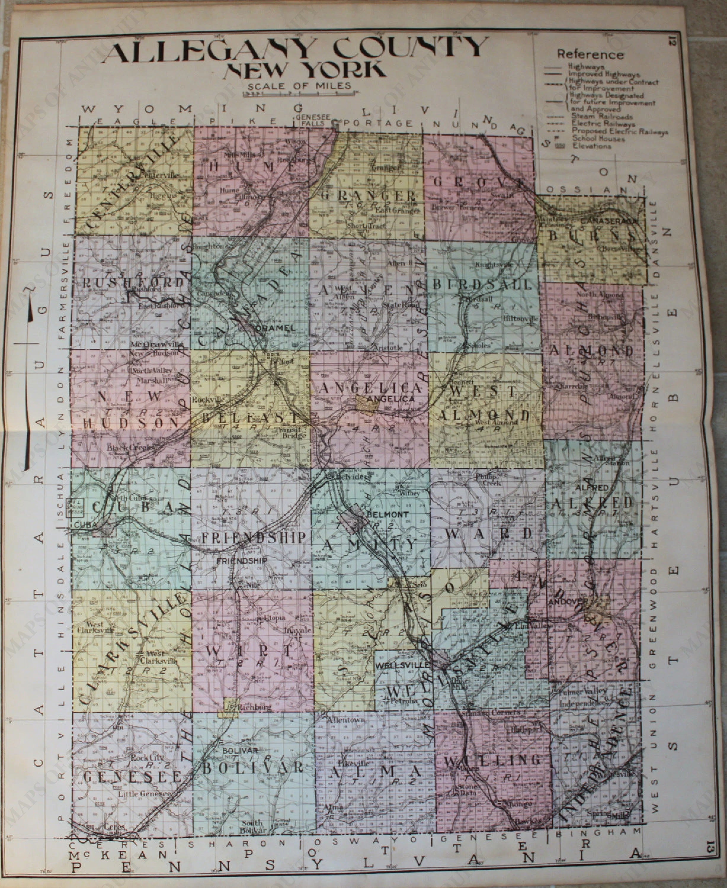 Antique Livingston County, New York 1911 2024 New Century Atlas Map – Geneseo, Caledonia, Avon, Mount Morris, Nunda, Dansville Conesus Hemlock NY