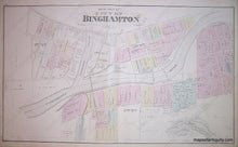 Load image into Gallery viewer, Black-and-White-Antique-Map-and-Engraving-South-Half-of-City-of-Binghamton-(NY)-United-States-New-York-1876-Everts-Ensign-&-Everts-Maps-Of-Antiquity