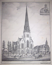 Load image into Gallery viewer, Black-and-White-Engraving-St.-Patrick's-Church-(NY)-United-States-New-York-1876-Everts-Ensign-&-Everts-Maps-Of-Antiquity