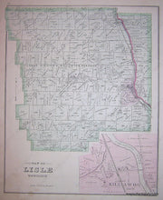 Load image into Gallery viewer, Black-and-White-Engraving-Map-of-Lisle-Township-and-Killawog-(NY)-United-States-New-York-1876-Everts-Ensign-&-Everts-Maps-Of-Antiquity