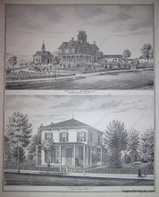 Load image into Gallery viewer, Black-and-White-Engraving-Residences-of-C.F.-Pumpelly-and-S.F.-Smith-(NY)-United-States-New-York-1876-Everts-Ensign-&-Everts-Maps-Of-Antiquity