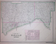Load image into Gallery viewer, Black-and-White-Engraving-Map-of-Union-Township-(NY)-******-United-States-New-York-1876-Everts-Ensign-&-Everts-Maps-Of-Antiquity
