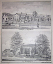 Load image into Gallery viewer, Black-and-White-Engraving-Residence-of-L.T.-Safford-Residence-of-J.L.-Rounds-(NY)-United-States-New-York-1876-Everts-Ensign-&-Everts-Maps-Of-Antiquity