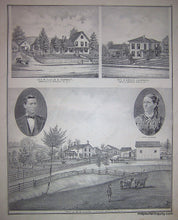 Load image into Gallery viewer, Black-and-White-Engraving-Residence-of-S.P.-Chase-Residence-of-Julius-S.-Corbett-Residence-of-Abner-Chapman-(NY)-United-States-New-York-1876-Everts-Ensign-&-Everts-Maps-Of-Antiquity