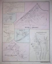 Load image into Gallery viewer, Black-and-White-Engraving-Port-Crane.-Center-Village-New-Ohio-P.O.--West-Colesville-P.O.-North-Colesville-P.O.-Oquaga-P.O.-Osborne-Hollow-P.O.-(NY)-United-States-New-York-1876-Everts-Ensign-&-Everts-Maps-Of-Antiquity