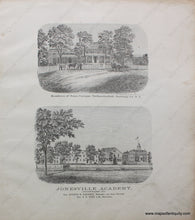 Load image into Gallery viewer, Black-and-White-Engraved-Antique-Print-Two-Pages-from-the-Atlas-of-Saratoga-County-New-York-United-States-Northeast-1866-Stone-and-Stewart-Maps-Of-Antiquity