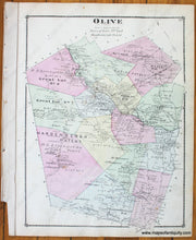 Load image into Gallery viewer, 1875 - Denning Olive City Bridge Boice Village (Ny) Antique Map Hand-Colored Genuine