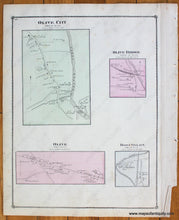 Load image into Gallery viewer, 1875 - Denning Olive City Bridge Boice Village (Ny) Antique Map Hand-Colored Genuine