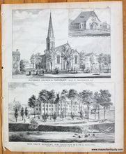 Load image into Gallery viewer, 1875 - Notable Buildings In Ulster County Ny Antique Print Genuine Uncolored Engraved