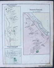 Load image into Gallery viewer, Antique-Hand-Colored-Map-North-Creek-Weavertown-and-Johnsburgh-(NY)-1876-Beers-Northeast-New-York-State-1800s-19th-century-Maps-of-Antiquity