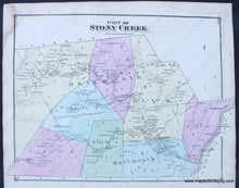 Load image into Gallery viewer, 1876 - Parts Of Bolton Verso: Part Stony Creek (Ny) Antique Map Genuine Hand-Colored
