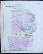 Load image into Gallery viewer, 1876 - Luzerne Verso: Part Of Stony Creek And Caldwell (Ny) Antique Map Genuine Hand-Colored