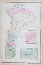 Load image into Gallery viewer,
Antique map with original colors of yellow, pink, blue, and green.