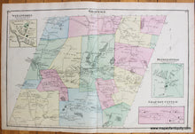 Load image into Gallery viewer, Antique-Hand-Colored-Map-Grafton-New-York;-versos:-North-Greenbush-South-Petersburgh-North-Petersburgh-North-Greenbush-1876-Beers-1800s-19th-century-Maps-of-Antiquity